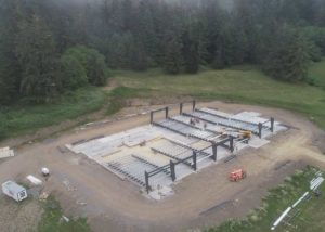 Drone shot of the Elk Valley Casino Construction