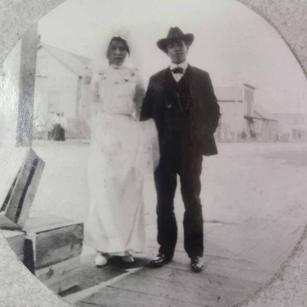 Historical image of tribal members wedding in the early 1900's